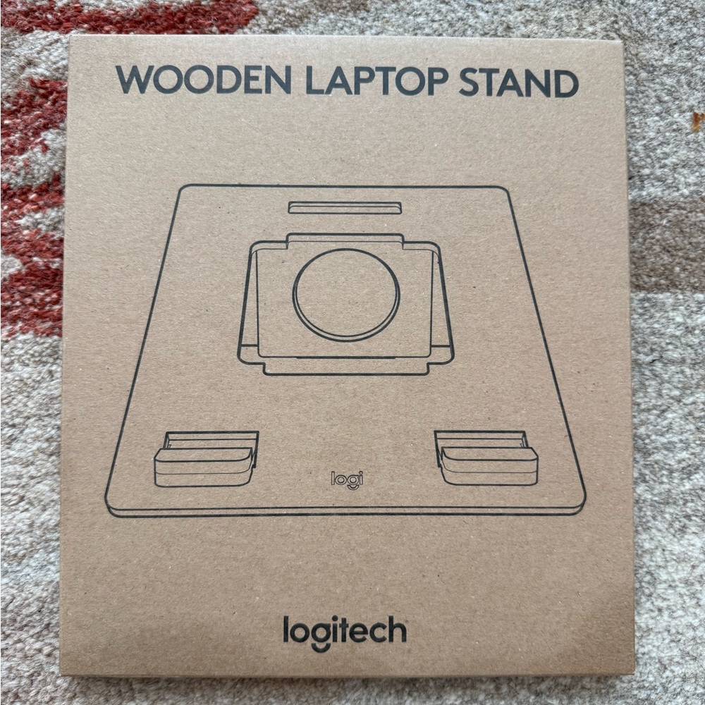 Brand New Logitech Logi Wooden Laptop Stand